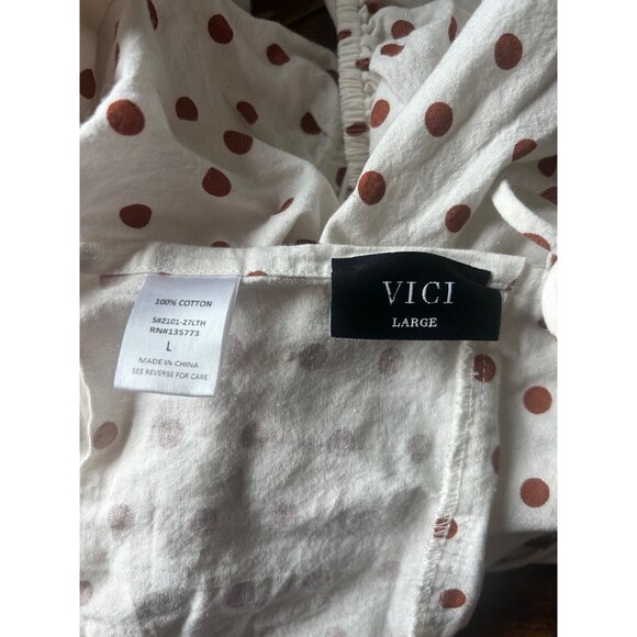 Vici White and Brown Polka Dot Crop Top - Picture 5 of 5